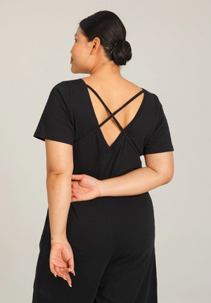 Wide Leg Tie Jumpsuit - Dorsu Ethical Clothing