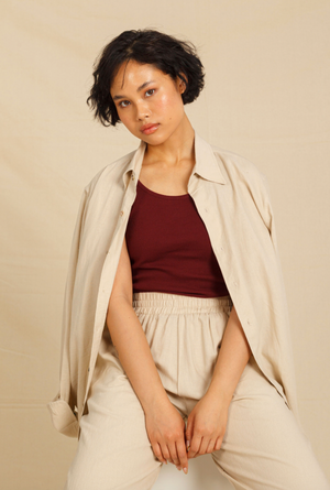 Relaxed Linen Button Down Shirt - Dorsu Ethical Clothing