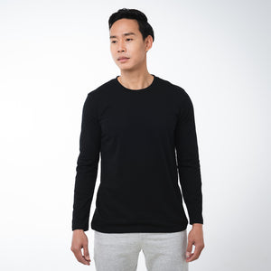 Dorsu | Ethical Cotton Basics | Core Long Sleeve T-Shirt | Black