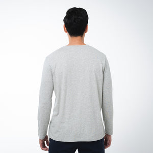 Dorsu | Ethical Cotton Basics | Core Long Sleeve T-Shirt | Grey Marle