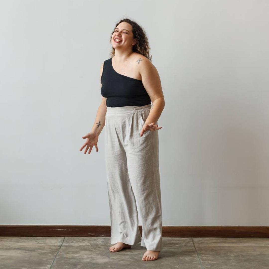 Wide Leg Linen Drawstring Pants - Dorsu Ethical Clothing