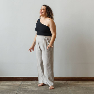 Wide Leg Linen Drawstring Pants - Dorsu Ethical Clothing