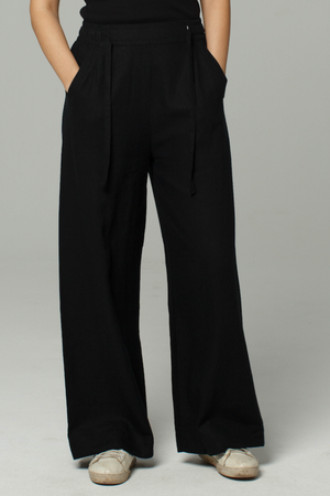 Wide Leg Linen Drawstring Pants - Dorsu Ethical Clothing