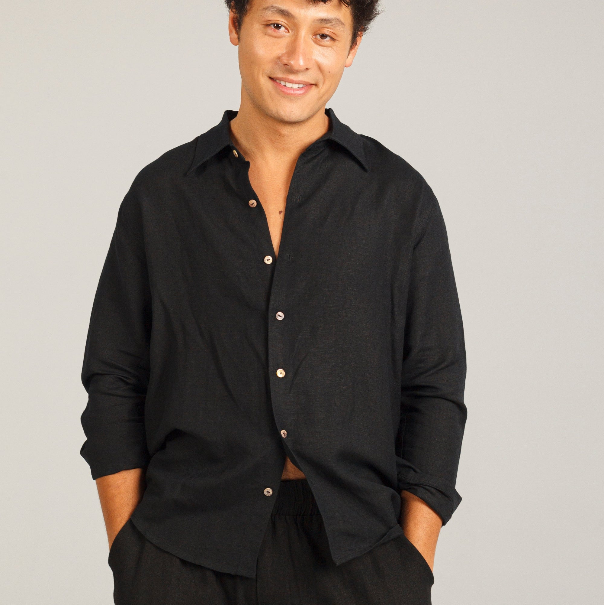 Relaxed Linen Button Down Shirt - Dorsu Ethical Clothing