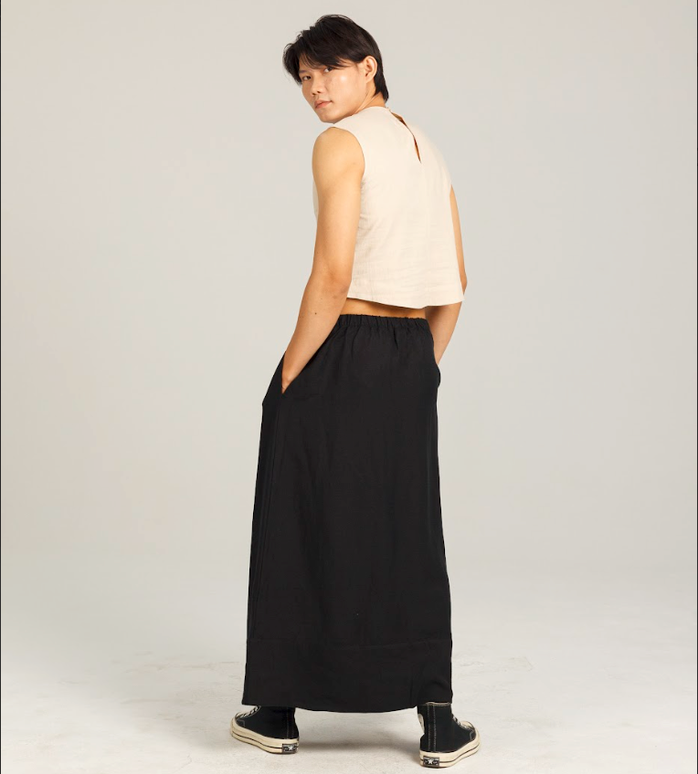 Linen Midi Skirt - Dorsu Ethical Clothing