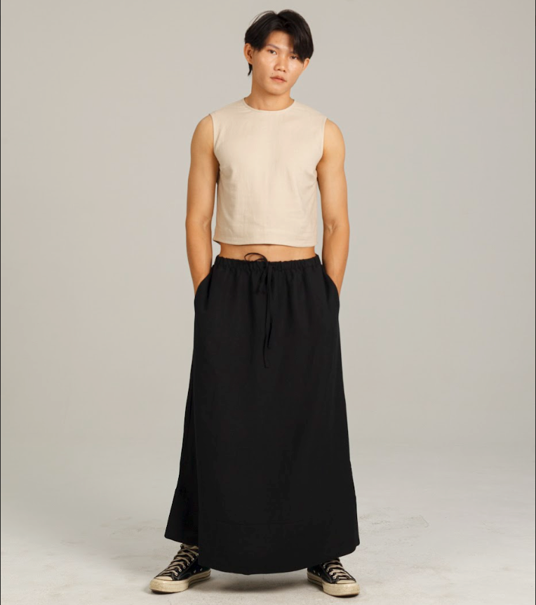 Linen Midi Skirt - Dorsu Ethical Clothing