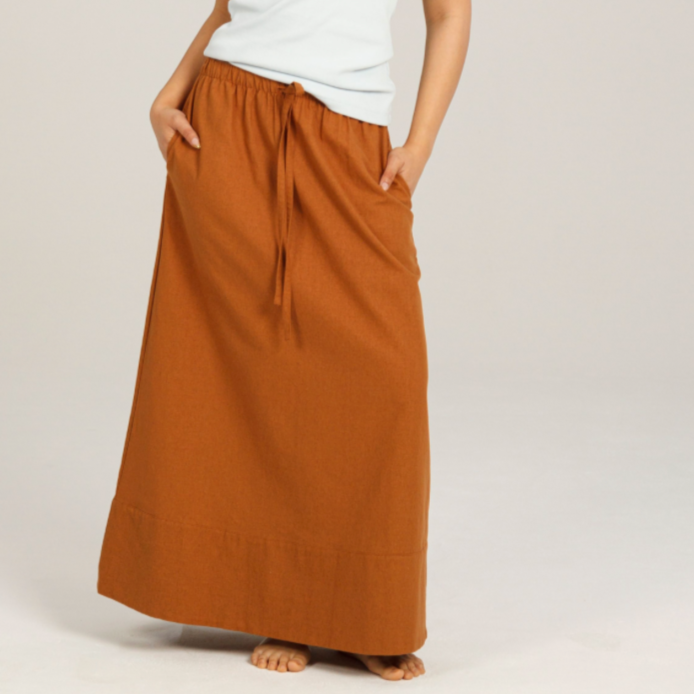 Linen Midi Skirt - Dorsu Ethical Clothing