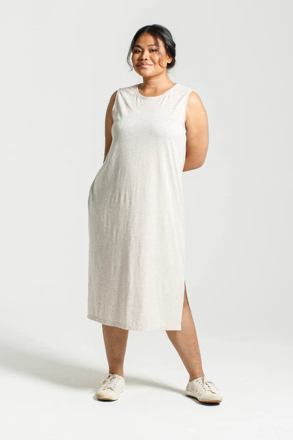 Dorsu | Ethical Cotton Basics | Relaxed Tank Dress  | Oatmeal