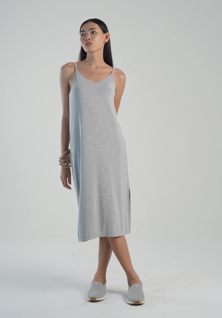 Dorsu | Ethical Cotton Basics | Singlet Dress | Grey Marle