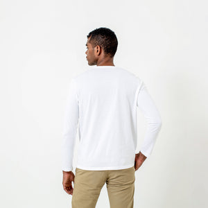 Dorsu | Ethical Cotton Basics | Core Long Sleeve T-Shirt | White