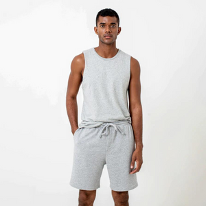 Dorsu | Ethical Cotton Basics | Men's Lounge Shorts | Grey Marle