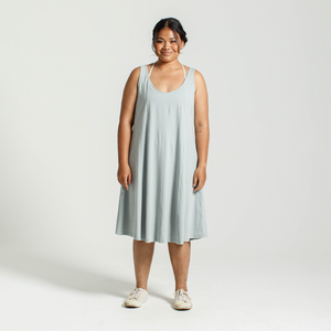 Dorsu | Ethical Cotton Basics | Scoop Neck Tank Dress | Sea Salt