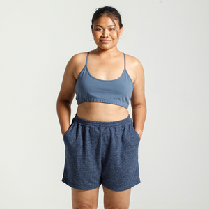 Dorsu | Ethical Cotton Basics | Women's Lounge Shorts  | Navy Marle