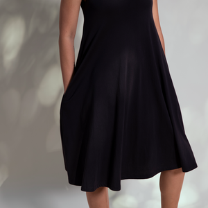 Dorsu | Ethical Cotton Basics | Sleeveless Swing Dress | Black