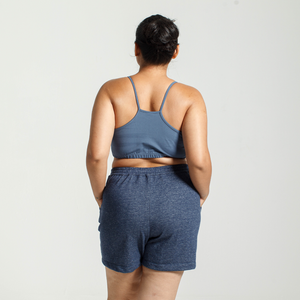 Dorsu | Ethical Cotton Basics | Women's Lounge Shorts  | Navy Marle