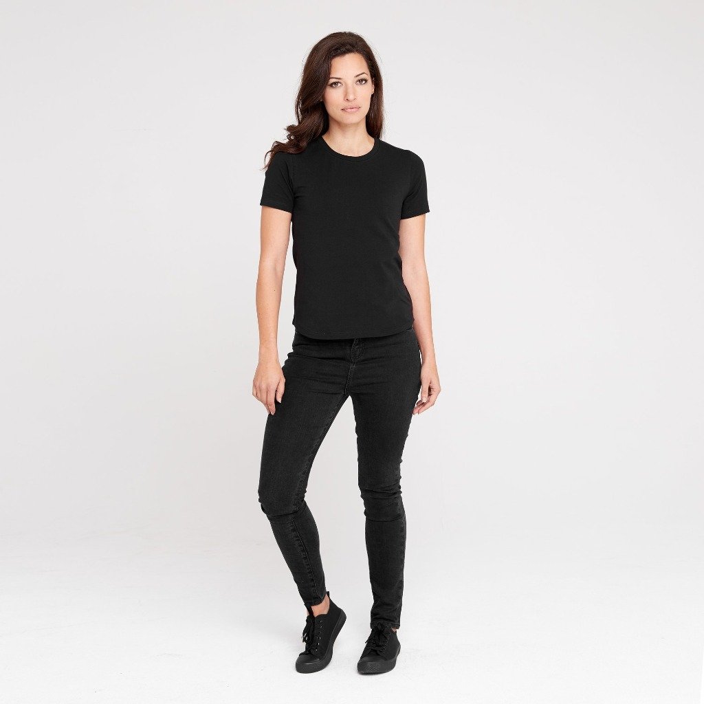 Women's Ethical Shirts Fitted T-Shirt Black | Dorsu