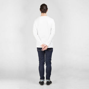 Dorsu | Ethical Cotton Basics | Long Sleeve Pocket T-Shirt | White