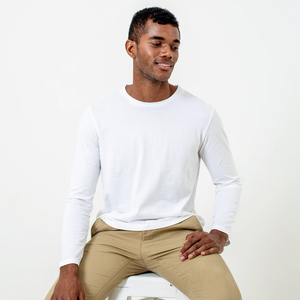 Dorsu | Ethical Cotton Basics | Core Long Sleeve T-Shirt | White